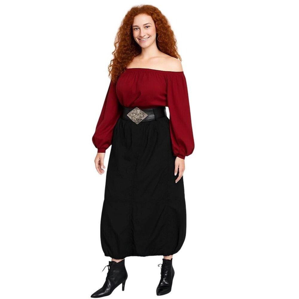 ZARA Black XS Balloon Midi Skirt